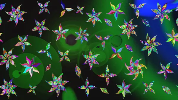 Renkli Bahar Teması eskiz kalıbı. Düz Çiçek Elementleri Tasarımı. Raster illüstrasyonundaki çiçek desenli çizim. Güzel kumaş deseni.