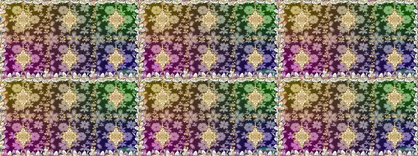 Tarafsız renklerde, altın elementlerle pürüzsüz bir desen. Şam tasarım için kusursuz desen.