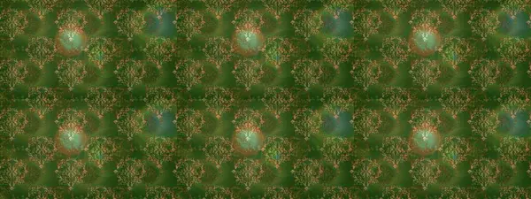 Renkli Bahar Temalı Kusursuz Arkaplan. Yeşil, kahverengi ve bej renkli çiçekler. Düz Çiçek Elementleri Tasarımı. Sevimli çiçek raster deseni.