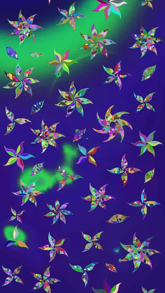 Sevimli küçük çiçek desenle. Raster resim. Çiçek desenli çiçek ve yaprakları ile.