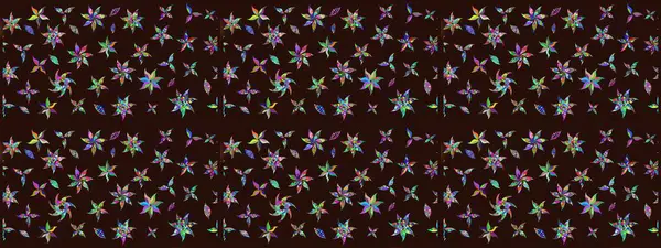 Soyut etnik raster çizim kalıbı. Vadinin çiçekleri kahverengi renklerde. Çiçekler..