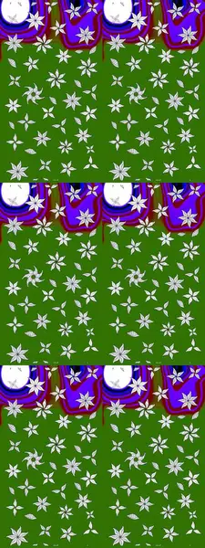 Tekstil tasarımı için yeşil renkli geleneksel halk çiçekleri buketi. Üzerinde gelincikler ve vadi zambakları olan renkli çiçek desenli nakış..