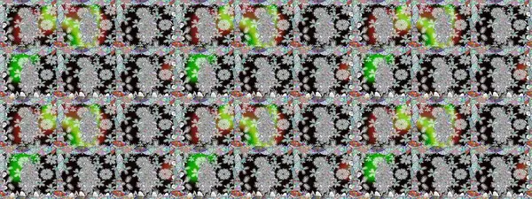 Raster illüstrasyonu. Tarafsız renklere karalamalar çizen kusursuz çiçek deseni.