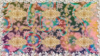 Geleneksel oryantasyon süsü. Kusursuz klasik raster altın desenli. Klasik klasik klasik arka plan. Altın elementlerle bej renklerde pürüzsüz desen.