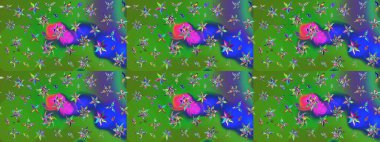 Raster deseni. Botanik çizim kalıbı. Organik elementler. Suluboya etkisi.