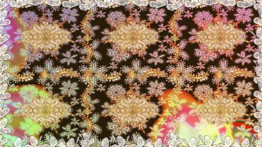 Noel, kar tanesi, yeni yıl. Kahverengi renklerde altın ve altın elementler. Kahverengi renklerde, altın elementlerle kusursuz klasik desen.