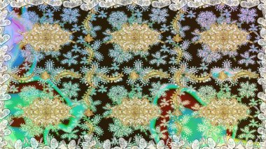 Klasik raster şablonu. Tarafsız ve altın desenli. Tekrarlayan ögelerle kusursuz soyut arkaplan.