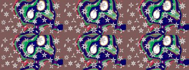 Çiçek desenli eskiz. Kahverengi renkli çiçekler. Tişört baskısı için çiçek boyama rasteriName.