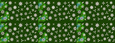 Asya tekstil tarzında. Düz Çiçek Elementleri Tasarımı. Raster illüstrasyonu. Güzel kumaş deseni. Renkli Bahar Teması eskiz kalıbı. Çiçek desenini çiz.