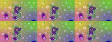 Yeşil renklerde. Raster illüstrasyonu. Çiçekli güzel suluboya desen.