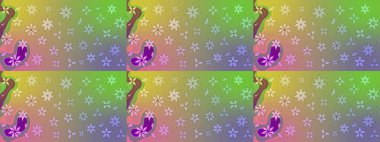 Eskiz geçmişi. Kumaş, tekstil, duvar kağıdı baskısı için. Raster illüstrasyonu. Eski usul. Renkli desenli eskiz deseni, nötr çiçekler ve dekoratif elementlerle.