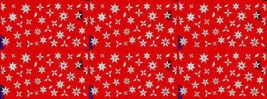 Düz Çiçek Elementleri Tasarımı. Kırmızı renkte çiçekler. Çiçekli çizim şekli. Renkli Bahar Teması çizim şablonu.