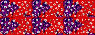 Kırmızı renkte çiçekler. Çiçekli çizim şekli. Renkli Bahar Teması eskiz kalıbı. Düz Çiçek Elementleri Tasarımı.