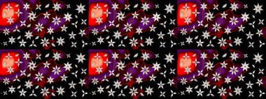 Vadinin çiçekleri siyah renklerde. Çiçeksel çizim kalıbının çizimi.