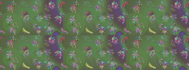 Kar taneleri koleksiyonu. Güzel bir kış süsü. Raster yeşili, gri ve mor kar tanelerinden izole edilmiş. Raster illüstrasyonu.