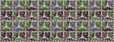 Parlak renkli çiçekleri ve kahverengi renkli yaprakları olan kusursuz çiçek desenleri. Modern çiçek arkaplanı. Moda baskıları için zarif bir şablon. Halk stili.