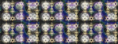 Raster illüstrasyonu. Sihirli gri, nötr ve mavi tatil soyut arka plan yıldız ve düşen kar taneleri. Noel grisi, nötr ve hüzünlü.