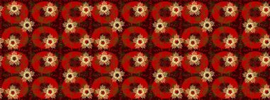 Kumaş veya Duvar Kağıdı Tasarımı. Tekstil için Lacy Fashion Print. Mandalas 'ın dekoratif dokusu. Stilize Çiçekler. Lace Snowflakes 'in etnik kökü. Folk Style. Raster illüstrasyonu.