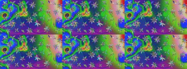 Klasik taslak çizimi. Raster çiçek izi. Çiçek yeşili çizim deseni.