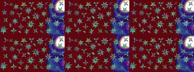 Kırmızı renkte çiçekler. Küçük çiçekteki sevimli çiçek deseni. Raster illüstrasyonu.