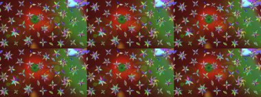 Kahverengi renkli bitkilerden oluşan parlak çiçekli çizim deseni.