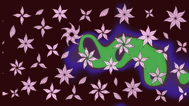 Küçük çiçekteki sevimli çiçek deseni. Raster deseni. Raster illüstrasyonu. Nazikçe, yaz çiçekleri kahverengi renklerde.