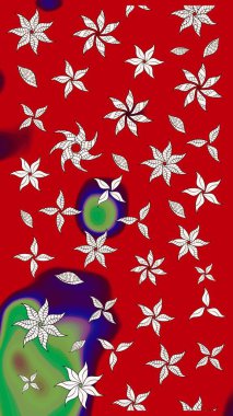 Modern, kırmızı raster arka plan duvar kağıdı çizimi, klasik çizgili desenli desenli çiçekler, çiçekli süsler. Çiçekli el çizimi çizimi deseni.