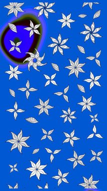 Raster. Zarif, parlak ve mavi çiçek desenli tasarım. Sabıka baskıları, bebek kıyafetleri, duvar kâğıtları, paket kutuları vb..