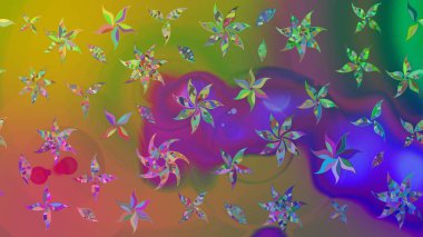 Yapraklı çizim şekli. Davetiye ve kartpostal tasarımı için dekoratif çiçek unsurları. Şirin, zarif çiçekler Raster illüstrasyonu. Tekstil için figür. Poster veya kapak için arkaplan.