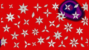 Asya tekstil tarzında. Düz Çiçek Elementleri Tasarımı. Renkli Bahar Teması eskiz kalıbı. Çiçek desenli çizim. Raster illüstrasyonu. Güzel kumaş deseni.