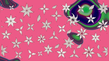 Raster deseni. Raster illüstrasyonu. Pembe renklerde. Soyut çiçek çizim kalıbı arka planı. Küçük çiçekte sevimli çiçek deseni var..