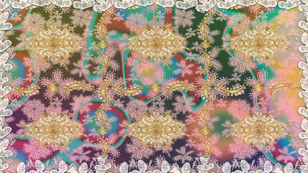 Geleneksel oryantasyon süsü. Kusursuz klasik raster altın desenli. Klasik klasik klasik arka plan. Altın elementlerle bej renklerde pürüzsüz desen.