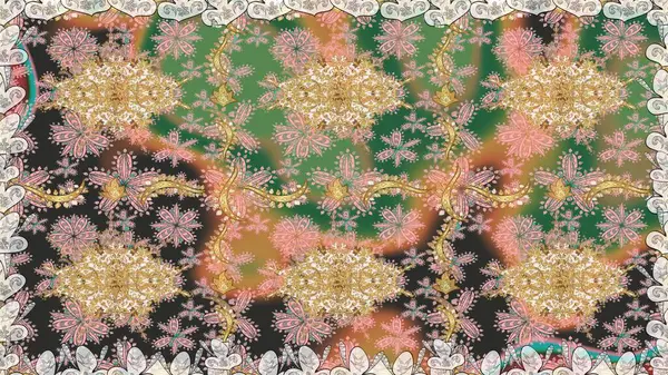 Klasik raster şablonu. Bej ve altın desenli. Tekrarlayan ögelerle kusursuz soyut arkaplan.