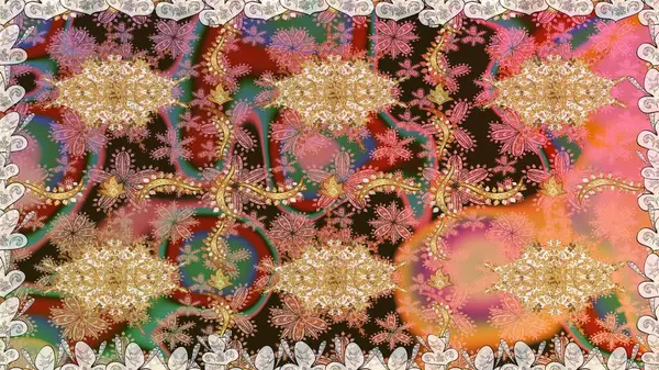 Kusursuz altın desenli bukleler. Raster altın pürüzsüz desen. Doğu tarzı arabesk tarzında altın elementler. Kahverengi renklerde pürüzsüz desen.