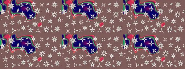 Kahverengi renklerde. Raster illüstrasyonu. Çiçekli güzel suluboya desen.