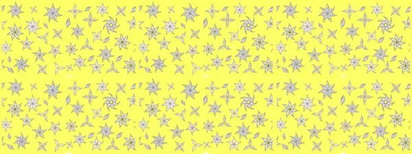 Çiçek arkaplan. Raster deseni. Çiçek kolajı. - Sarı çiçekler. Küçük çiçekte güzel bir desen var. Çiçek kompozisyonu. Doğa.