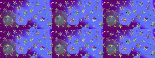 Çiçekli karalama şeklinde Raster çiçek deseni. Mor renkli çiçekler. Yumuşak, bahar çiçekli arka plan.