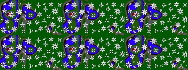 Çiçek yeşili eskiz deseni. Raster çiçek izi. Klasik taslak çizimi.