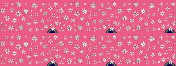 Düz Çiçek Elementleri Tasarımı. Raster Modaya uygun kumaş deseni. Renkli Bahar Teması eskiz kalıbı. Pembe renkli şirin çiçek deseni.