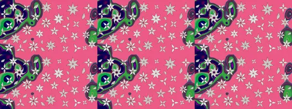 Pembe renkli çiçekler. Raster illüstrasyonu. Tropikal çizim çiçek deseni.