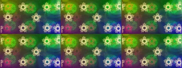 Kar taneleri koleksiyonu. Raster yeşili, mavi ve kahverengi kar tanelerinden izole edilmiş. Raster illüstrasyonu. Güzel kış süsleri..