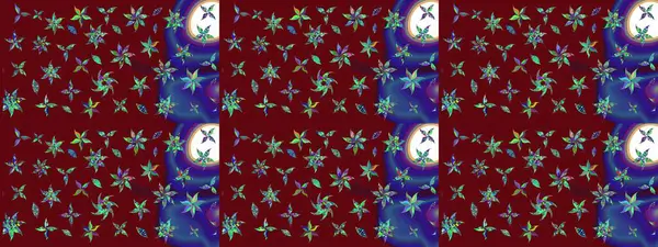 Kırmızı renkte çiçekler. Küçük çiçekteki sevimli çiçek deseni. Raster illüstrasyonu.