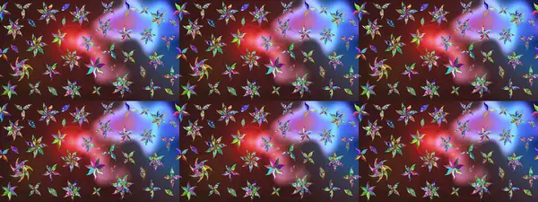 Güzel karalamalı çiçek desenli çizim. Küçük çiçekteki sevimli çiçek deseni. Raster illüstrasyonu. Güzel kumaş deseni.