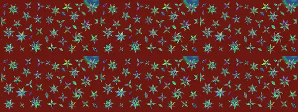 Tekrar eden çiçek arkaplanı, zarif kırmızı çiçek duvar kağıdı. Kırmızı renkler üzerine çiçek desenli çizimler, el yapımı papatyalar, papatyalar..