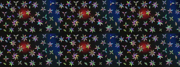 Raster illüstrasyonu. Gri renkli Asya tekstili. Suluboya çiçekli çiçek deseni.