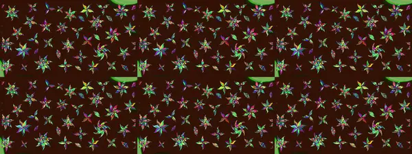 Çizim çiçek deseni duvar kâğıdı olarak kullanılabilir. Raster illüstrasyonu. Kahverengi renkte çiçekler.