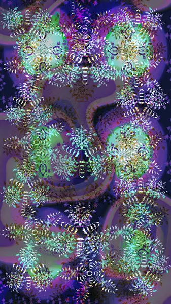 Kış kar tanesi. Kar Tanesi Raster illüstrasyonu. Kar Tanesi Simgesi. Mor, gri ve mavi renklerde izole edilmiş..