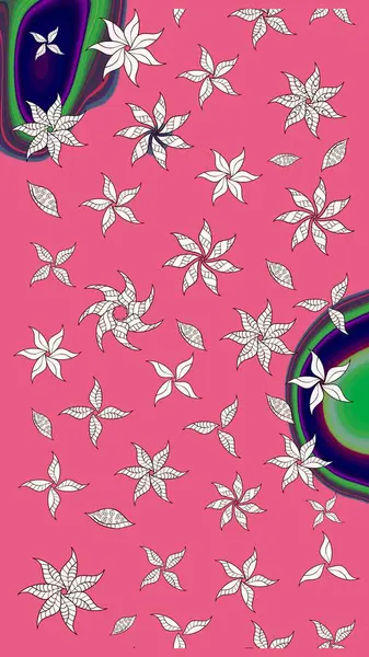 Modern, pembe raster arka plan duvar kağıdı çizimi, klasik çizgili desenli desenli çiçekler, çiçekli süsler. Çiçekli el çizimi çizimi deseni.