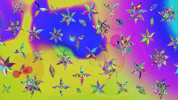 Raster çiçek desenleri çiziyor. Vadinin çiçekleri menekşe renklerinde.