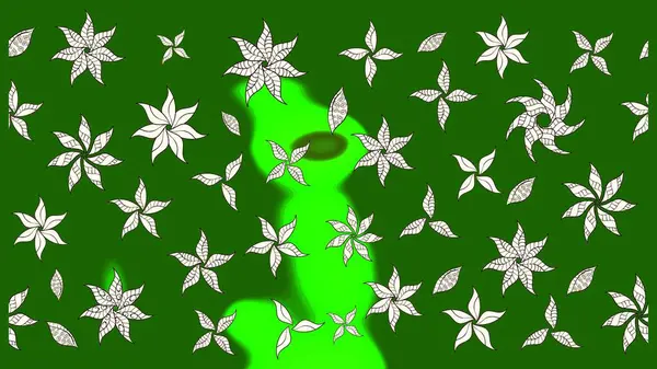 Yeşil renkte güzel bir tekstil. Raster illüstrasyonu. Suluboya çiçekli çiçek deseni.